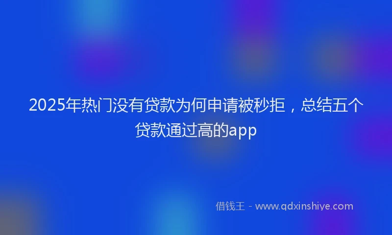 2025年热门没有贷款为何申请被秒拒，总结五个贷款通过高的app