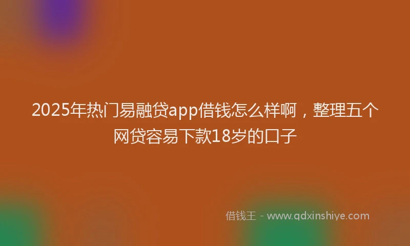 2025年热门易融贷app借钱怎么样啊，整理五个网贷容易下款18岁的口子
