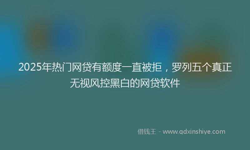 2025年热门网贷有额度一直被拒，罗列五个真正无视风控黑白的网贷软件