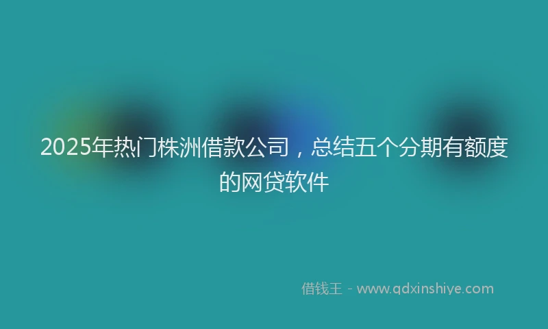 2025年热门株洲借款公司，总结五个分期有额度的网贷软件