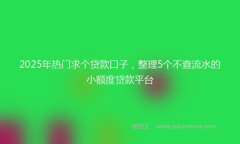 2025年热门求个贷款口子，整理5个不查流水的小额度贷款平台