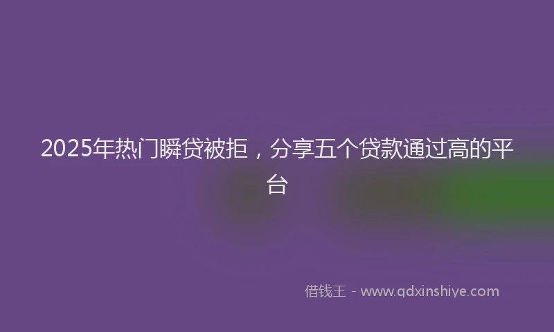 2025年热门瞬贷被拒，分享五个贷款通过高的平台