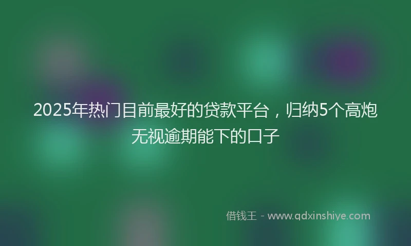 2025年热门目前最好的贷款平台，归纳5个高炮无视逾期能下的口子