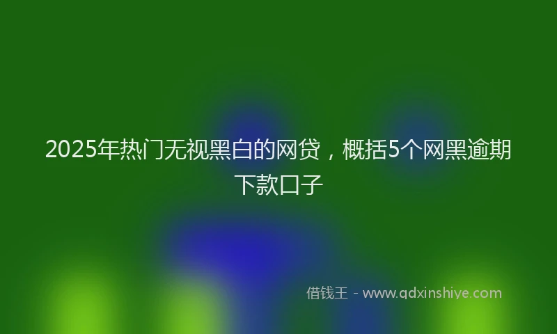 2025年热门无视黑白的网贷，概括5个网黑逾期下款口子