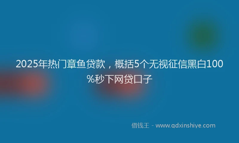2025年热门章鱼贷款，概括5个无视征信黑白100%秒下网贷口子