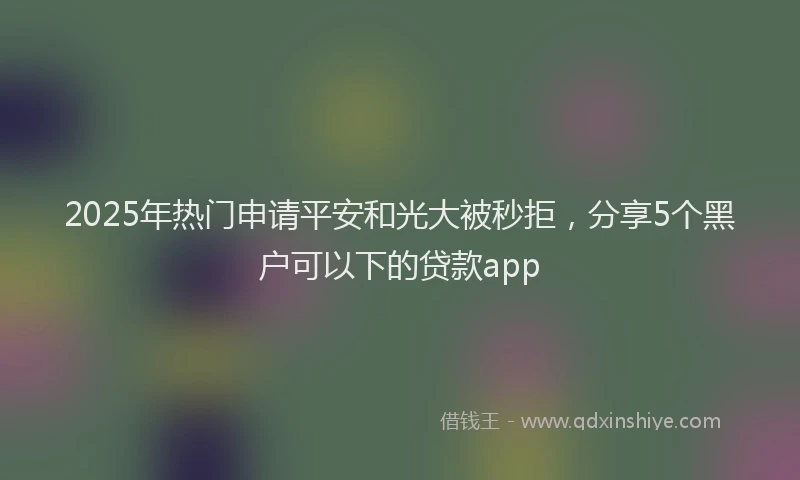 2025年热门申请平安和光大被秒拒，分享5个黑户可以下的贷款app