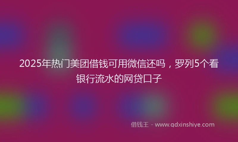 2025年热门美团借钱可用微信还吗，罗列5个看银行流水的网贷口子