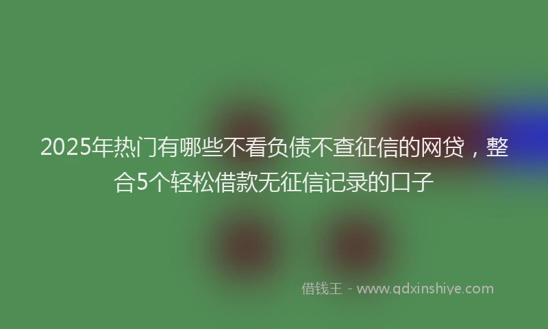2025年热门有哪些不看负债不查征信的网贷，整合5个轻松借款无征信记录的口子