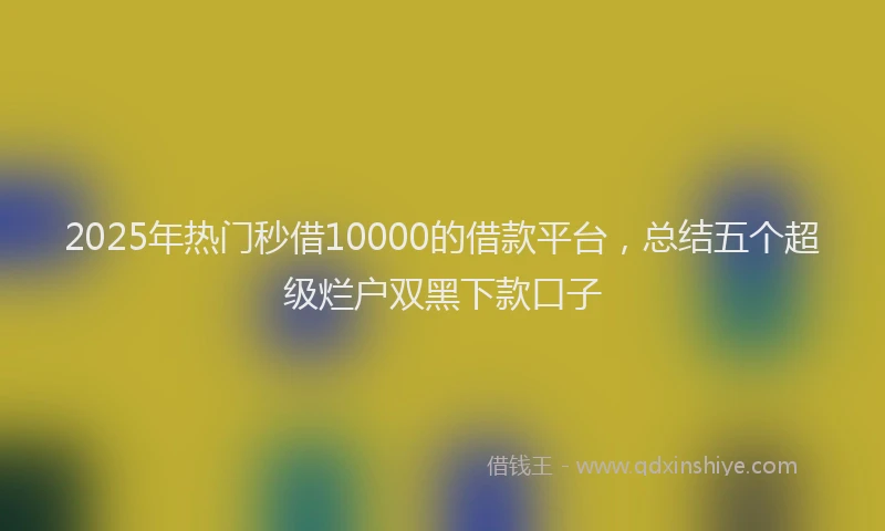 2025年热门秒借10000的借款平台，总结五个超级烂户双黑下款口子