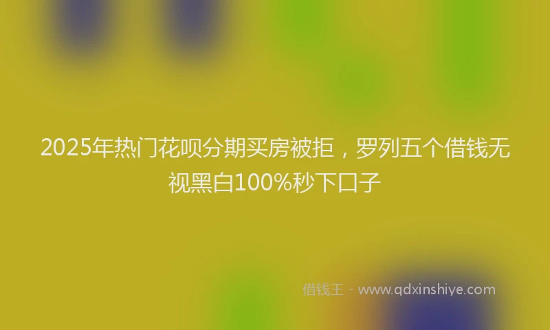 2025年热门花呗分期买房被拒，罗列五个借钱无视黑白100%秒下口子