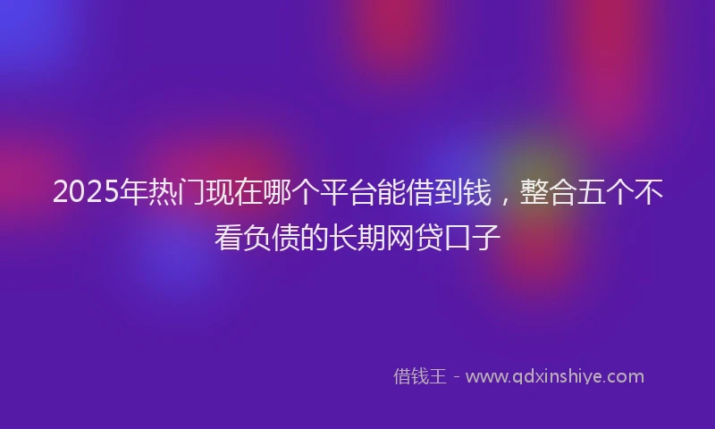 2025年热门现在哪个平台能借到钱，整合五个不看负债的长期网贷口子