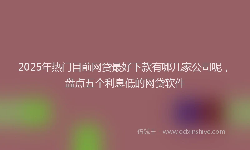 2025年热门目前网贷最好下款有哪几家公司呢，盘点五个利息低的网贷软件