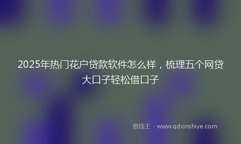 2025年热门花户贷款软件怎么样，梳理五个网贷大口子轻松借口子