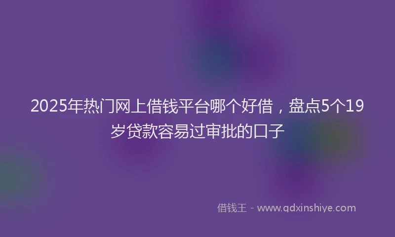 2025年热门网上借钱平台哪个好借，盘点5个19岁贷款容易过审批的口子