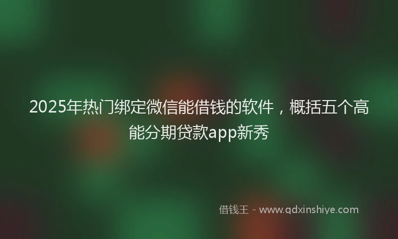 2025年热门绑定微信能借钱的软件，概括五个高能分期贷款app新秀