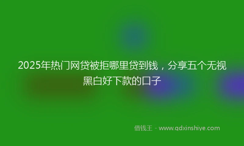 2025年热门网贷被拒哪里贷到钱，分享五个无视黑白好下款的口子