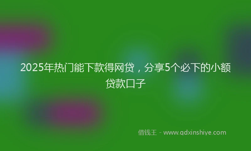2025年热门能下款得网贷，分享5个必下的小额贷款口子