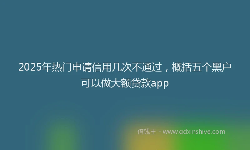 2025年热门申请信用几次不通过，概括五个黑户可以做大额贷款app