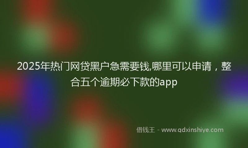 2025年热门网贷黑户急需要钱,哪里可以申请，整合五个逾期必下款的app