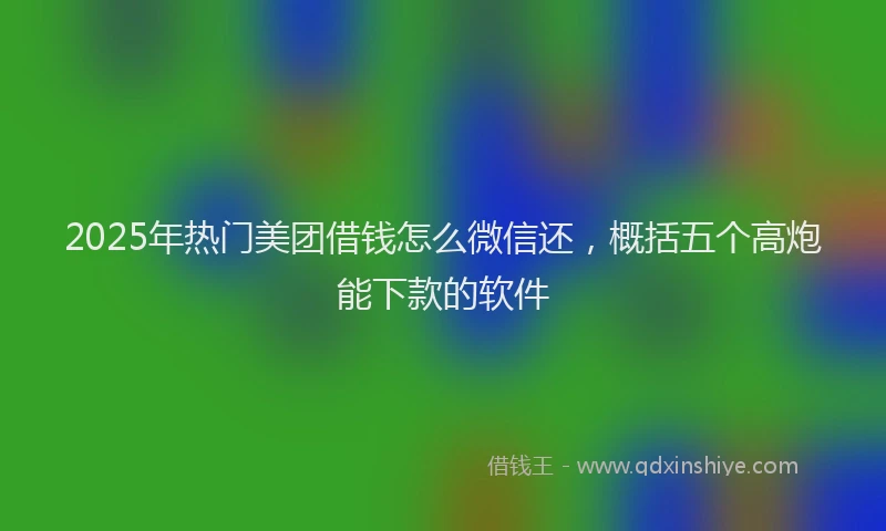 2025年热门美团借钱怎么微信还，概括五个高炮能下款的软件