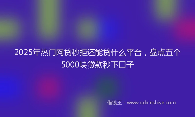 2025年热门网贷秒拒还能贷什么平台，盘点五个5000块贷款秒下口子
