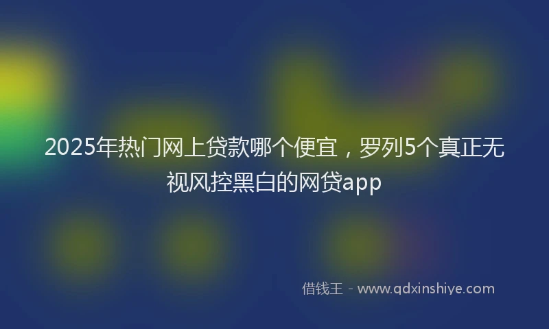 2025年热门网上贷款哪个便宜，罗列5个真正无视风控黑白的网贷app