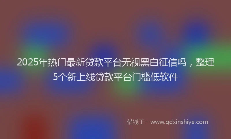 2025年热门最新贷款平台无视黑白征信吗，整理5个新上线贷款平台门槛低软件