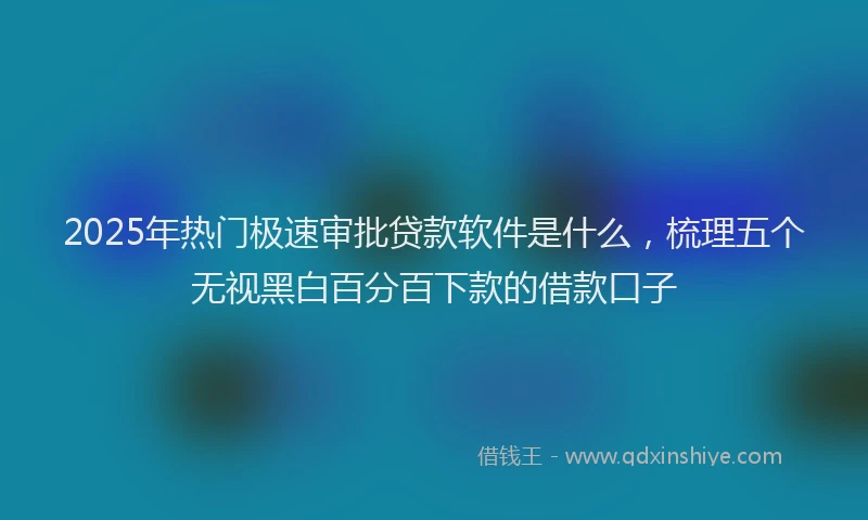 2025年热门极速审批贷款软件是什么，梳理五个无视黑白百分百下款的借款口子