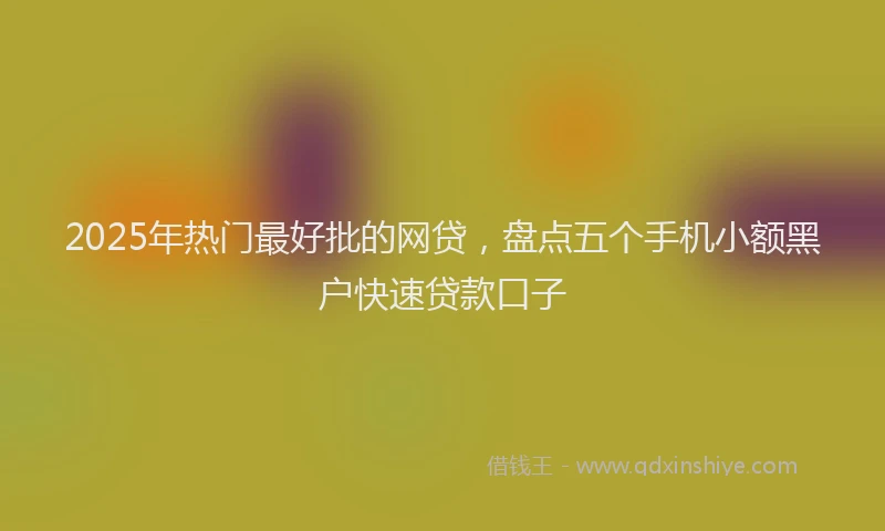 2025年热门最好批的网贷，盘点五个手机小额黑户快速贷款口子