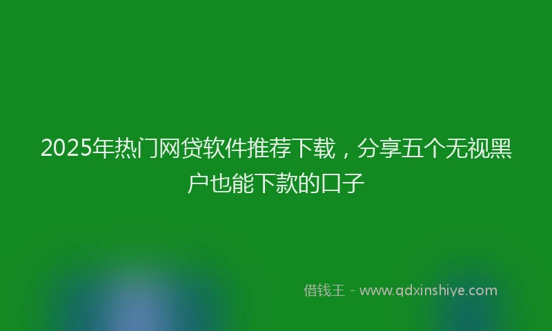 2025年热门网贷软件推荐下载，分享五个无视黑户也能下款的口子