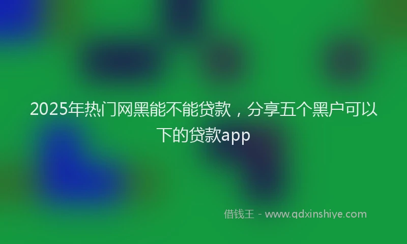 2025年热门网黑能不能贷款，分享五个黑户可以下的贷款app