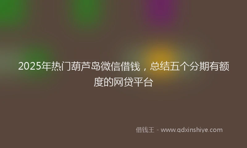 2025年热门葫芦岛微信借钱，总结五个分期有额度的网贷平台