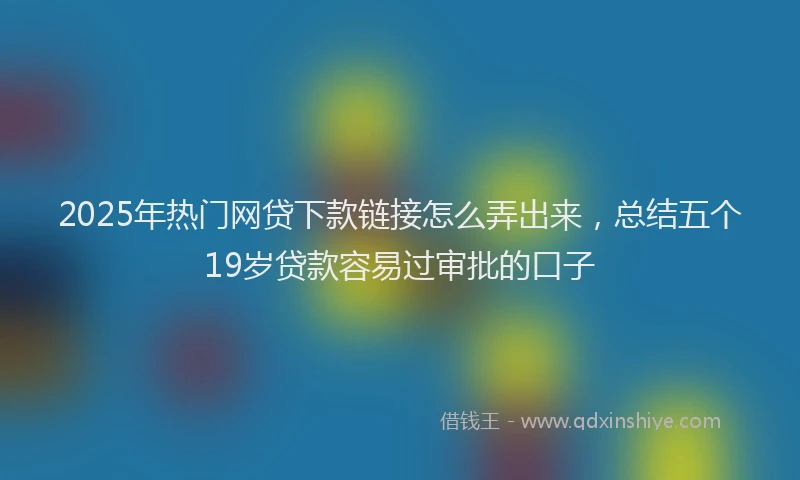 2025年热门网贷下款链接怎么弄出来，总结五个19岁贷款容易过审批的口子
