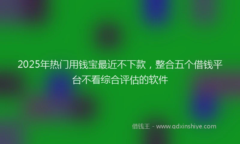 2025年热门用钱宝最近不下款，整合五个借钱平台不看综合评估的软件
