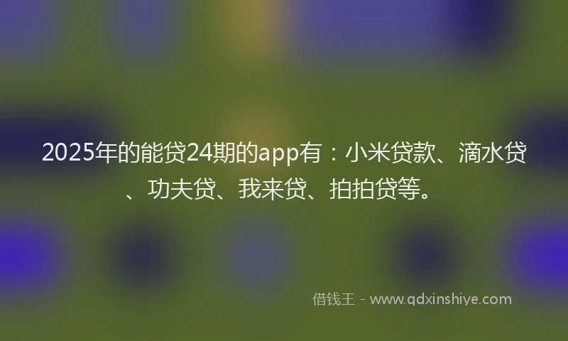 2025年的能贷24期的app有：小米贷款、滴水贷、功夫贷、我来贷、拍拍贷等。