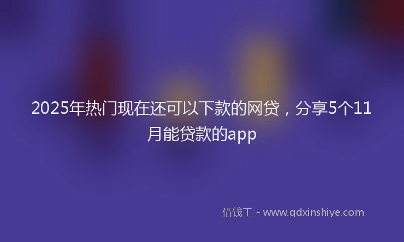 2025年热门现在还可以下款的网贷，分享5个11月能贷款的app