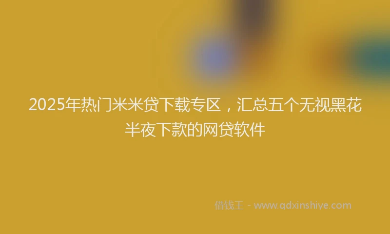 2025年热门米米贷下载专区，汇总五个无视黑花半夜下款的网贷软件