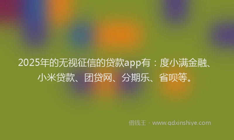 2025年的无视征信的贷款app有：度小满金融、小米贷款、团贷网、分期乐、省呗等。
