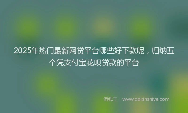 2025年热门最新网贷平台哪些好下款呢，归纳五个凭支付宝花呗贷款的平台