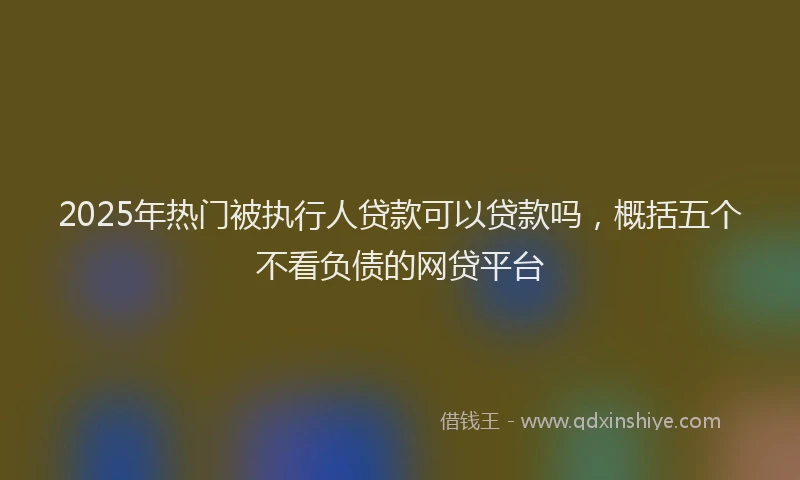 2025年热门被执行人贷款可以贷款吗，概括五个不看负债的网贷平台