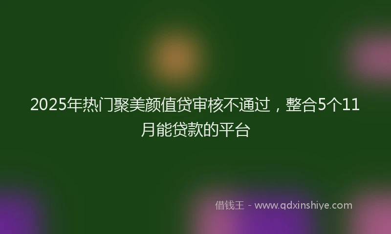 2025年热门聚美颜值贷审核不通过，整合5个11月能贷款的平台