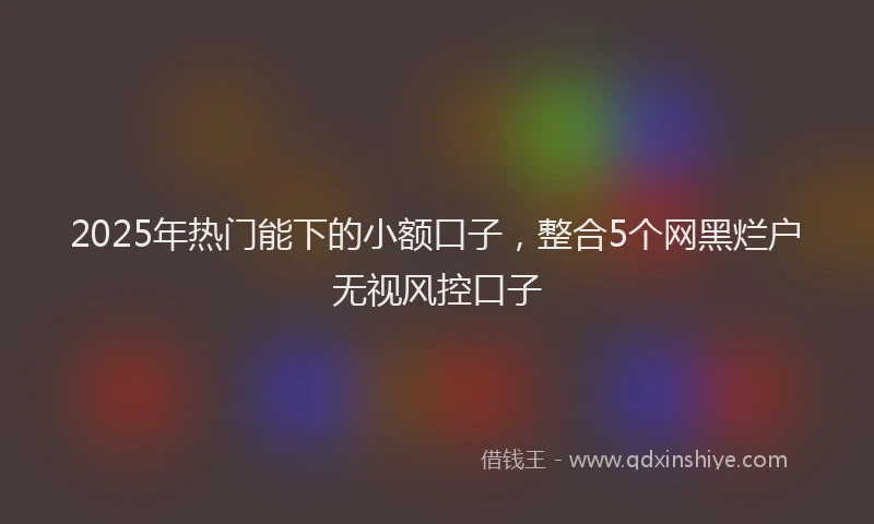 2025年热门能下的小额口子，整合5个网黑烂户无视风控口子