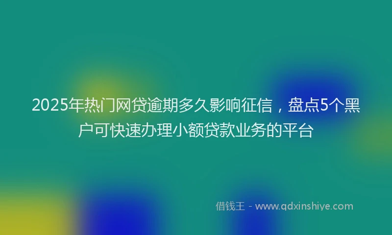 2025年热门网贷逾期多久影响征信，盘点5个黑户可快速办理小额贷款业务的平台