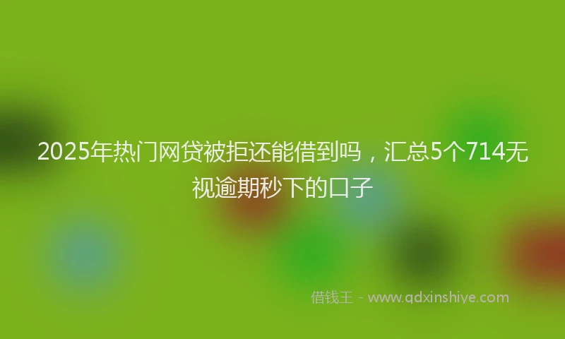 2025年热门网贷被拒还能借到吗，汇总5个714无视逾期秒下的口子