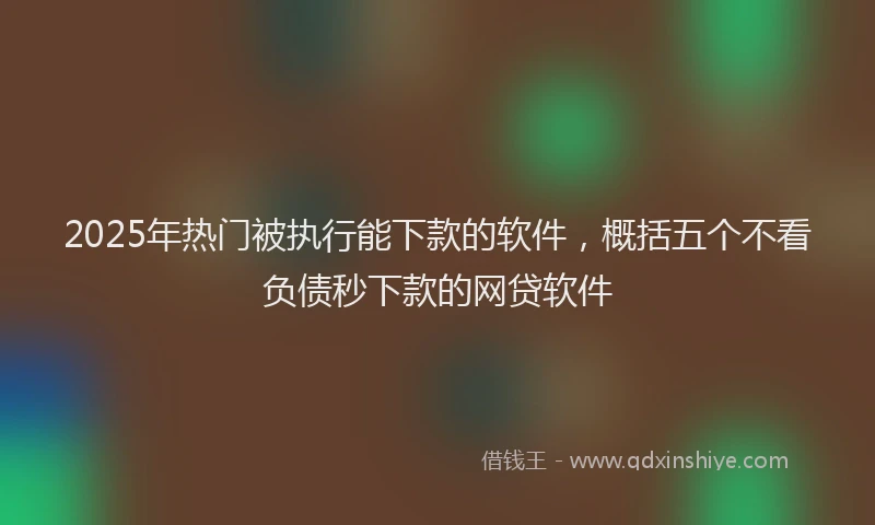 2025年热门被执行能下款的软件，概括五个不看负债秒下款的网贷软件