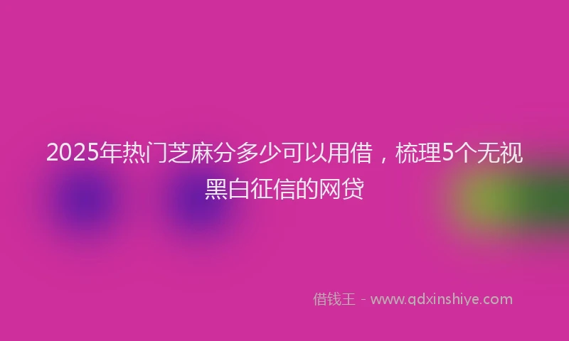 2025年热门芝麻分多少可以用借，梳理5个无视黑白征信的网贷