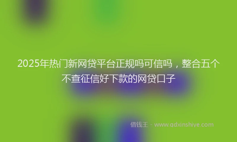2025年热门新网贷平台正规吗可信吗，整合五个不查征信好下款的网贷口子