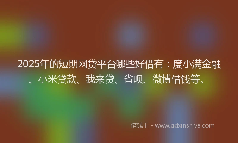 2025年的短期网贷平台哪些好借有：度小满金融、小米贷款、我来贷、省呗、微博借钱等。