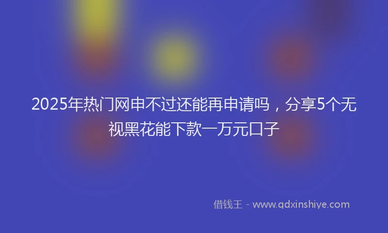 2025年热门网申不过还能再申请吗，分享5个无视黑花能下款一万元口子