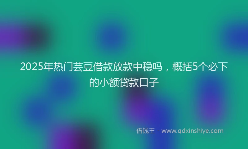 2025年热门芸豆借款放款中稳吗，概括5个必下的小额贷款口子